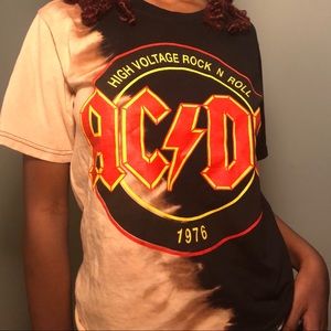 AC/DC half bleached graphic t-shirt